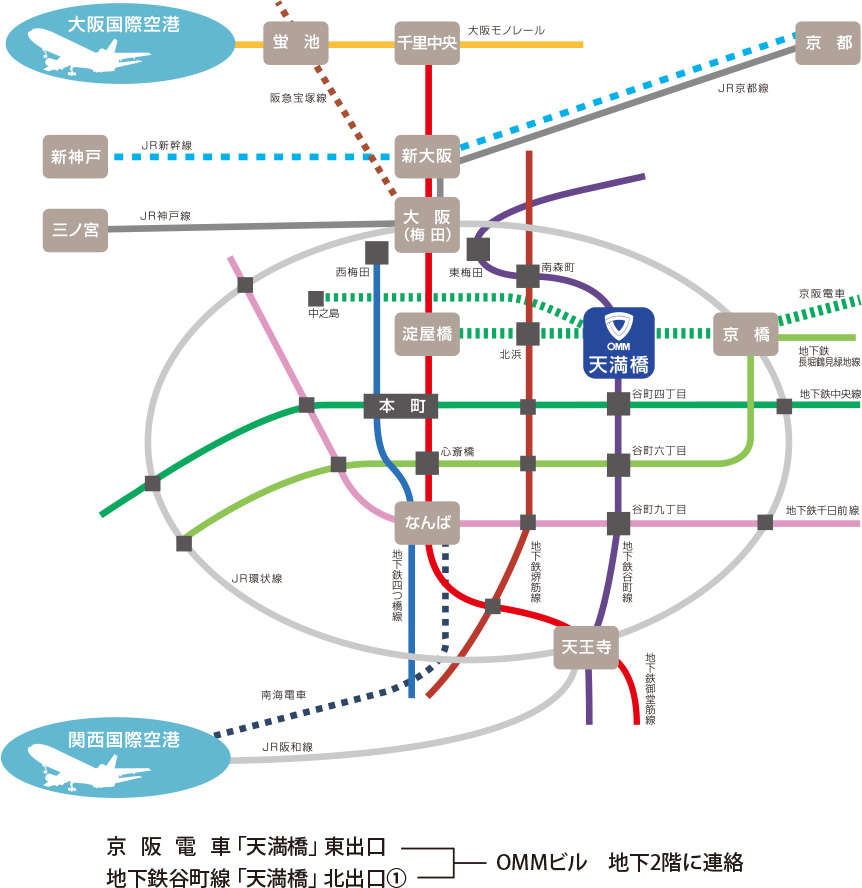 電車でのご案内地図