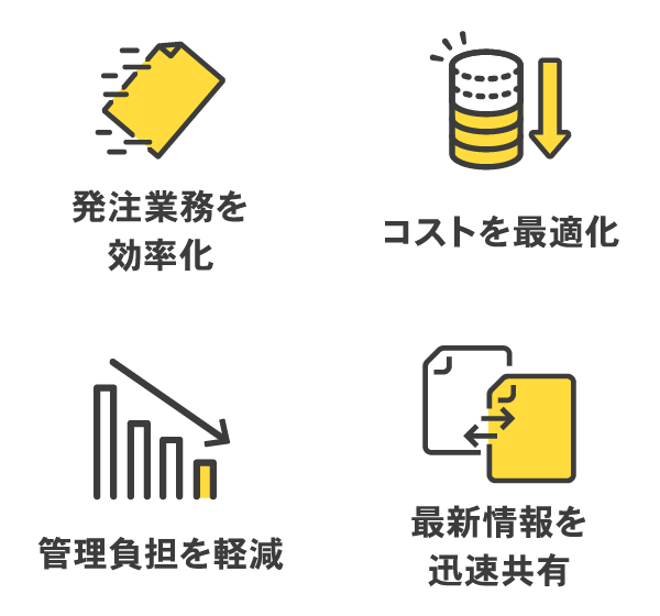 発注業務を効率化/コストを最適化/管理負担を軽減/最新情報を迅速共有